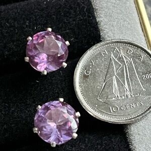 NWOT 8mm Purple crystal stud earrings